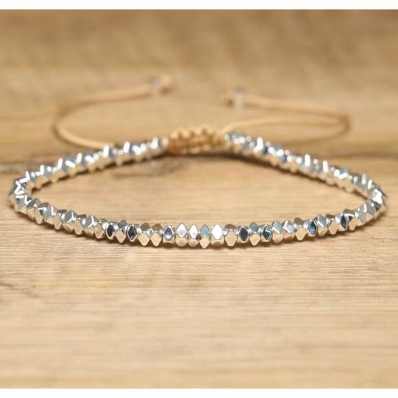 Beaded Hematite Adjustable Bracelet Multi-Colored - Picture 4 of 10